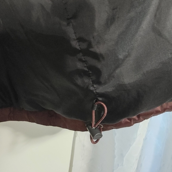 Eddie Bauer Premium Quality Goose Down Funnel Neck Puffer Jacket Burgandy Red - Picture 8 of 11